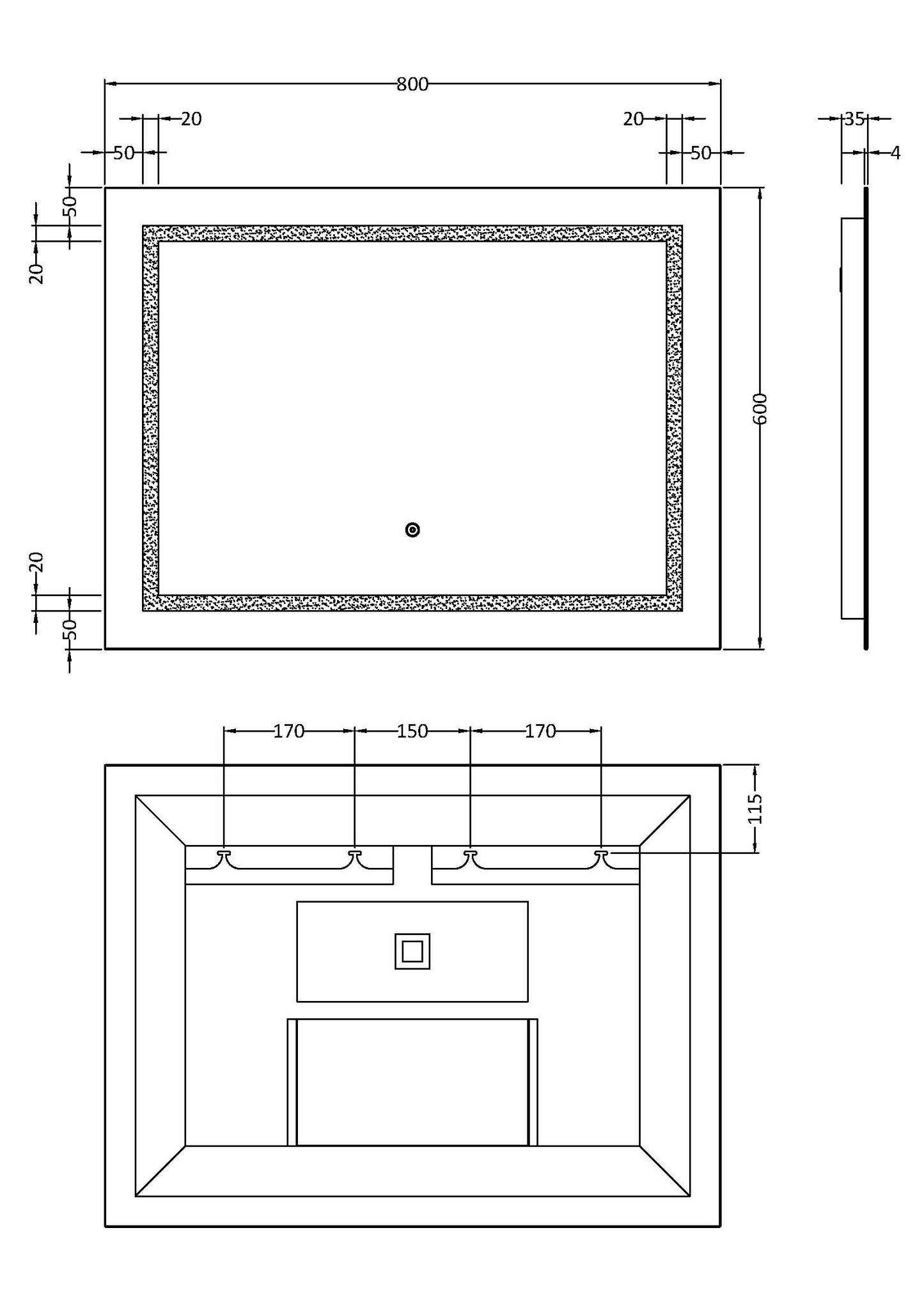 NUIE 800 x 600 Touch Sensor Mirror