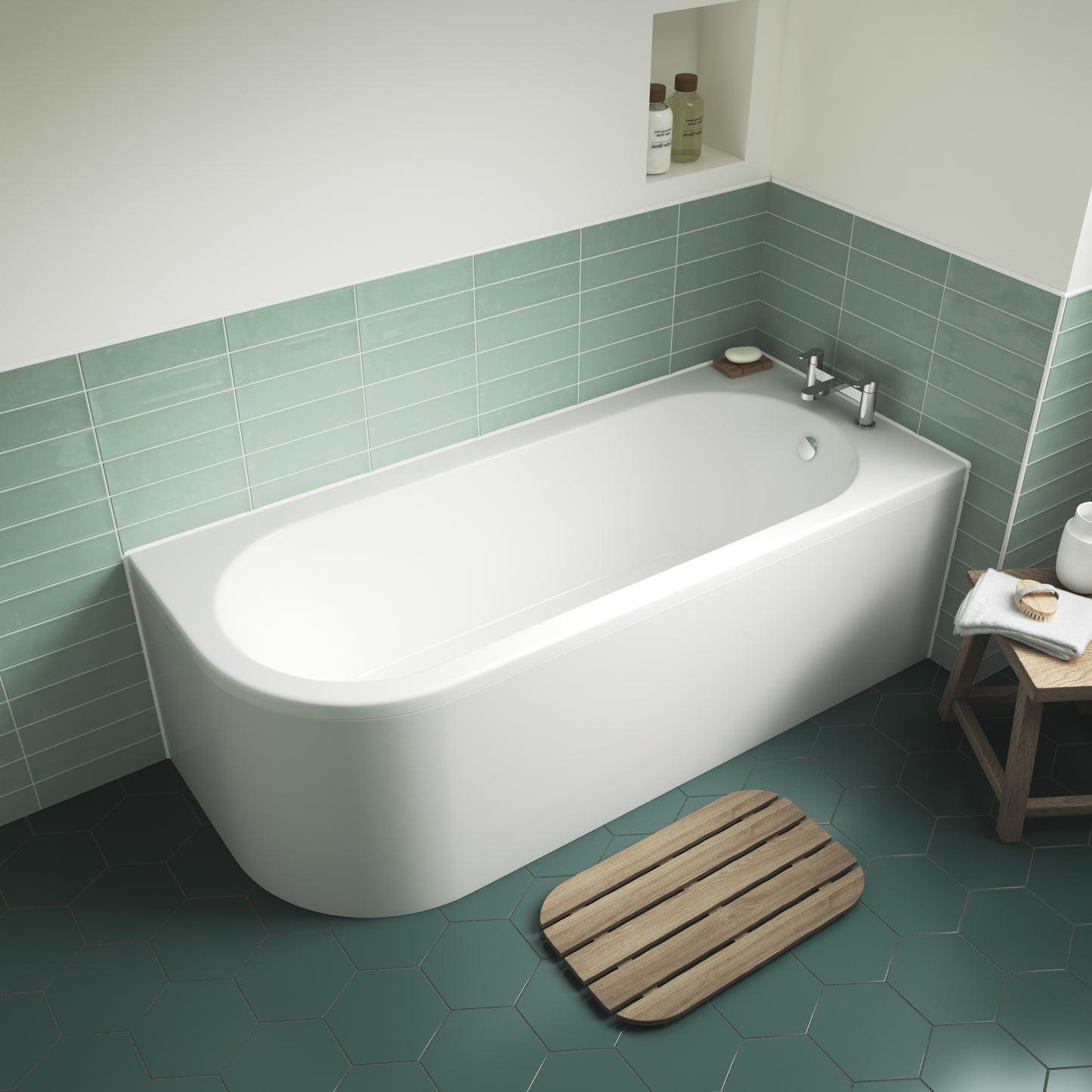 NUIE Right Hand Back to Wall Corner Bath