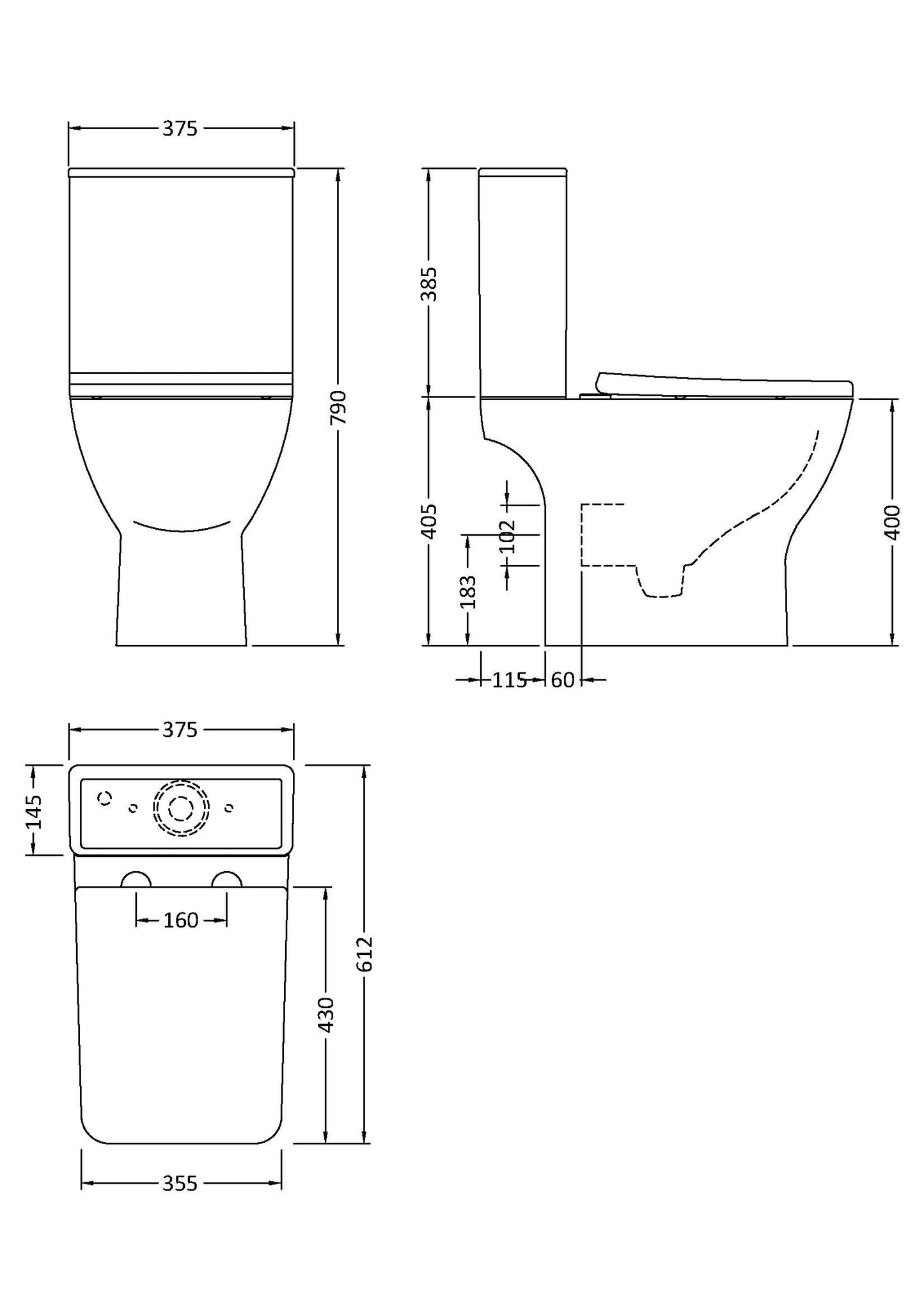 NUIE Pan, Cistern & Seat