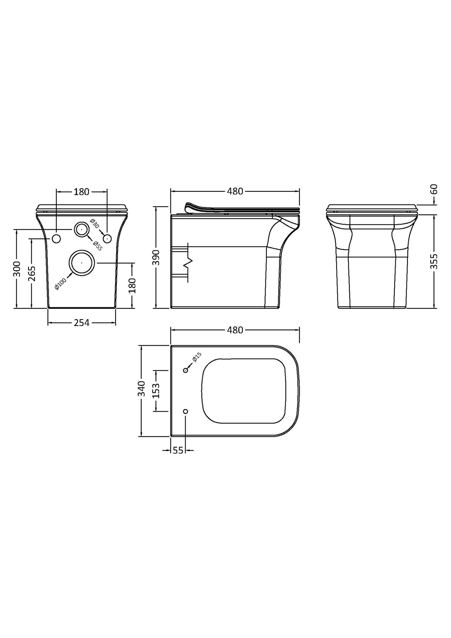 NUIE Wall Hung Pan & Soft Close Seat