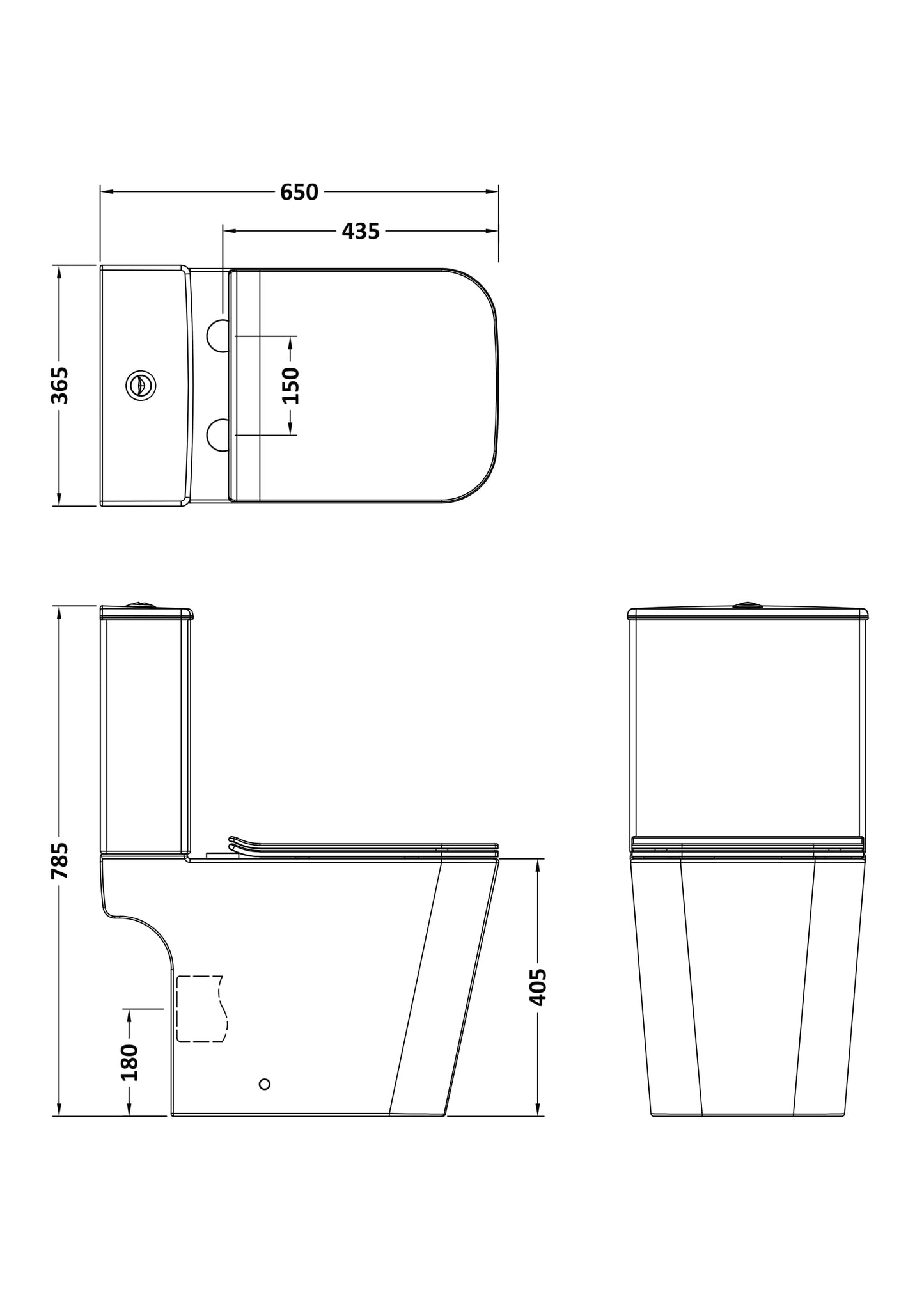 NUIE Rimless Pan, Cistern & Soft Close Seat