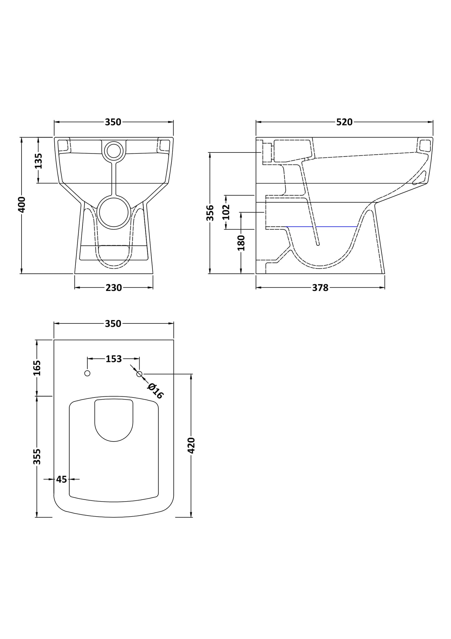 NUIE Back to Wall Pan