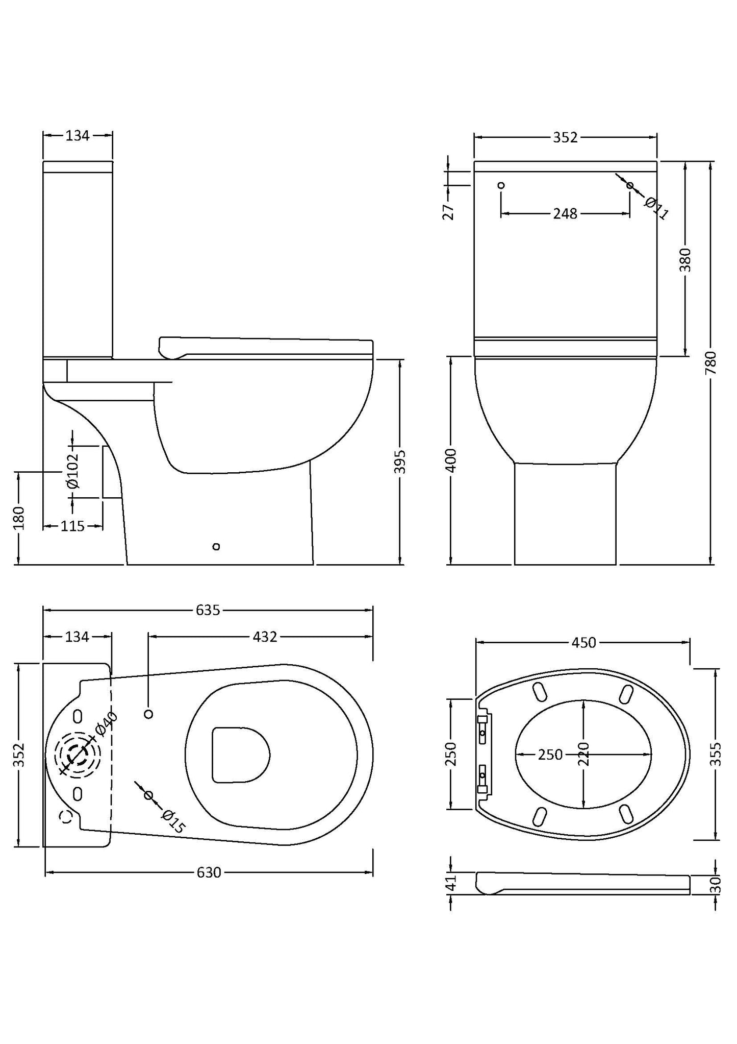 NUIE Rimless Pan Cistern & Seat Pack