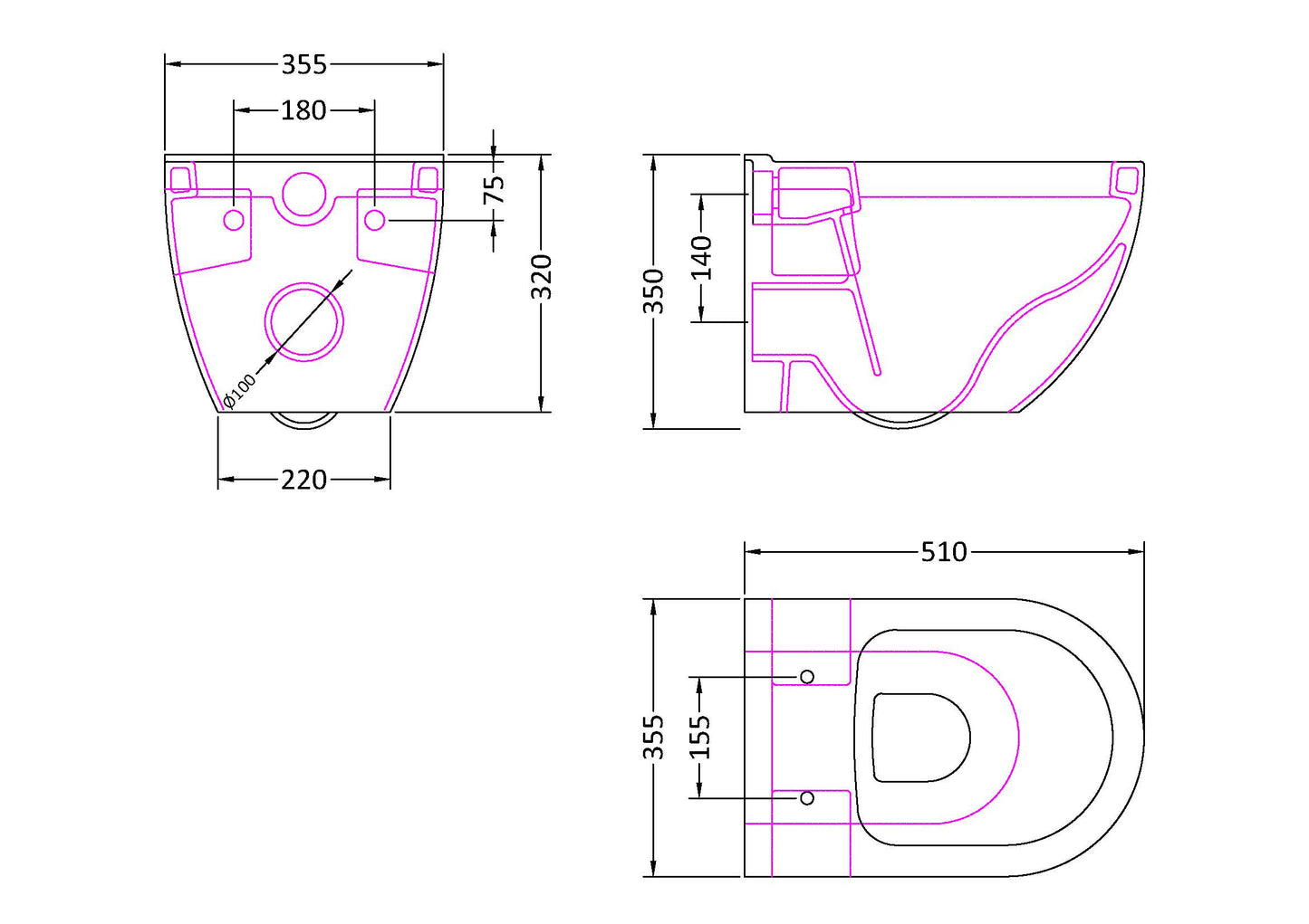 NUIE Wall Hung Pan