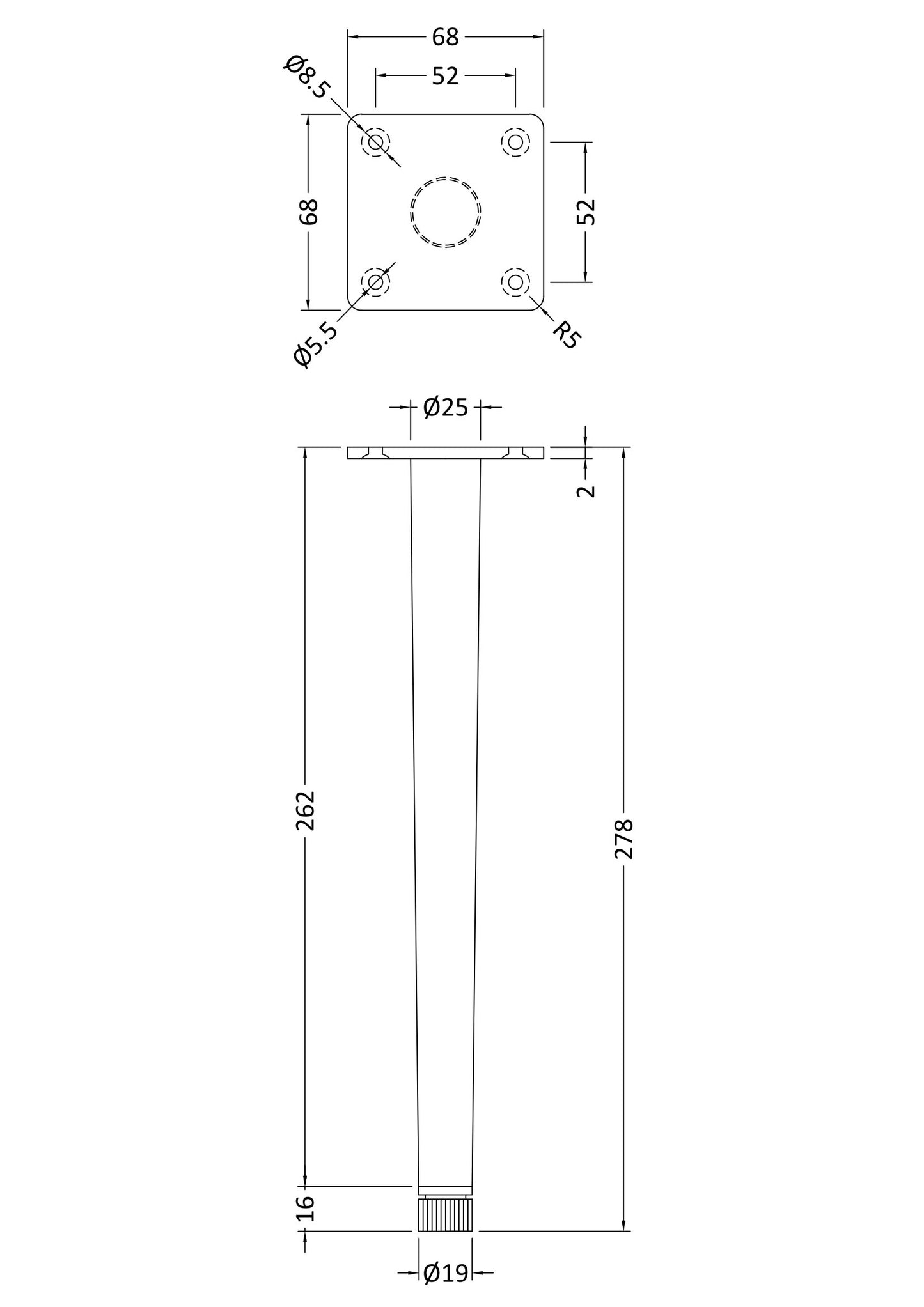 NUIE Wall Hung Vanity Decorative Leg Set