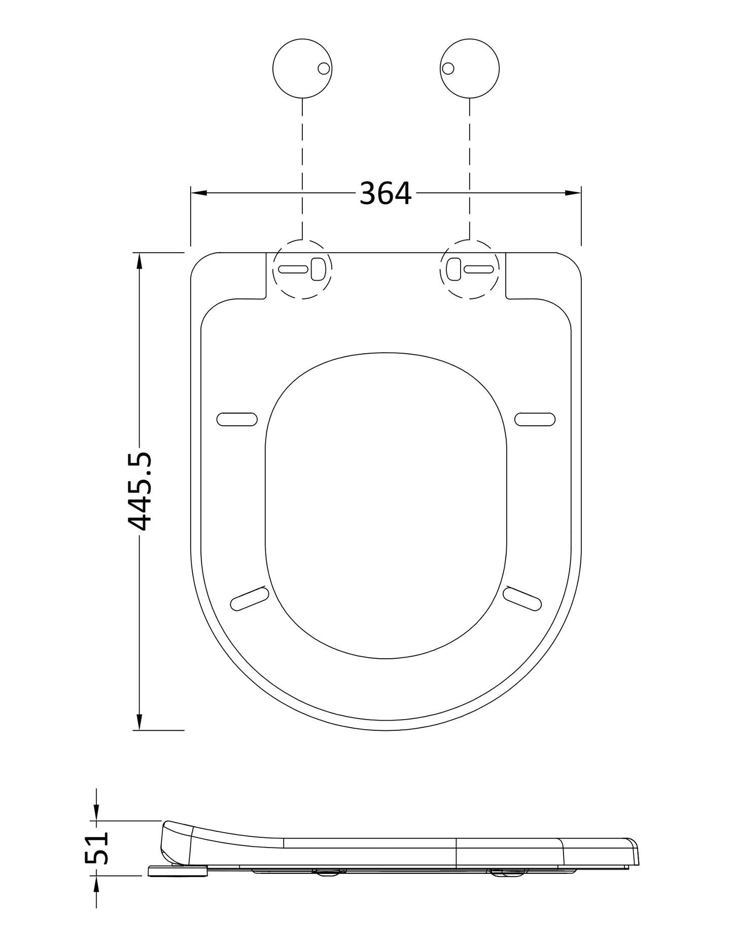NUIE D Shaped Soft Close Toilet Seat