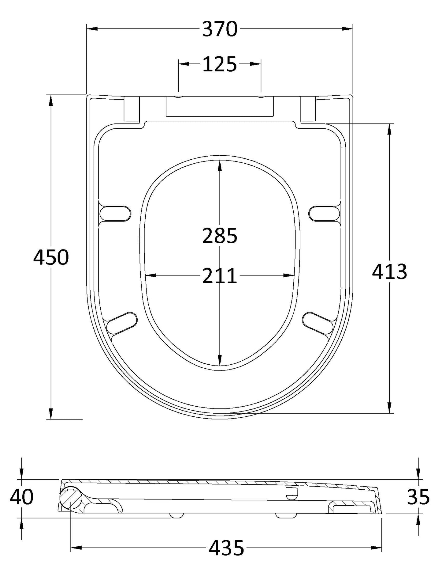 NUIE Luxury D Shaped Toilet Seat