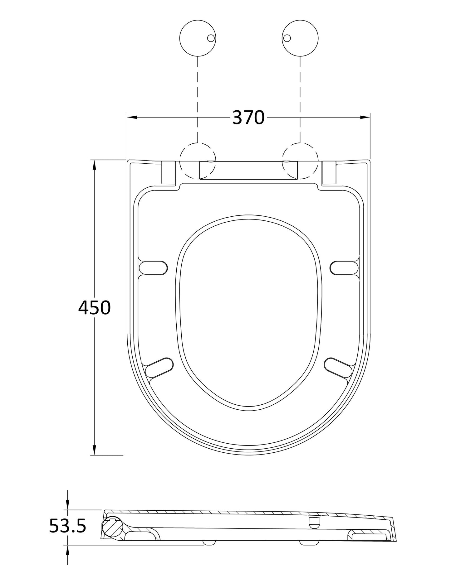 NUIE D Shaped Soft Close Toilet Seat
