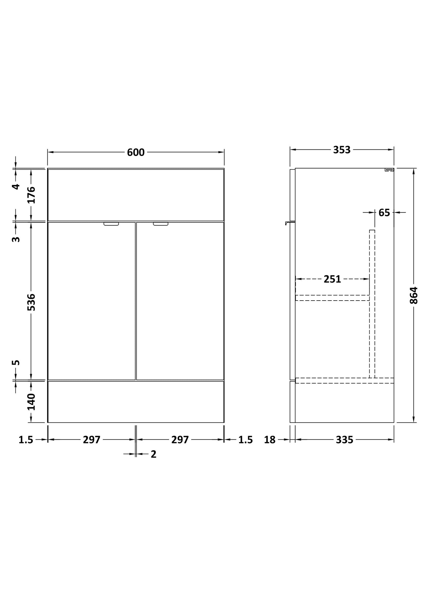 Hudson Reed 600mm Vanity Unit