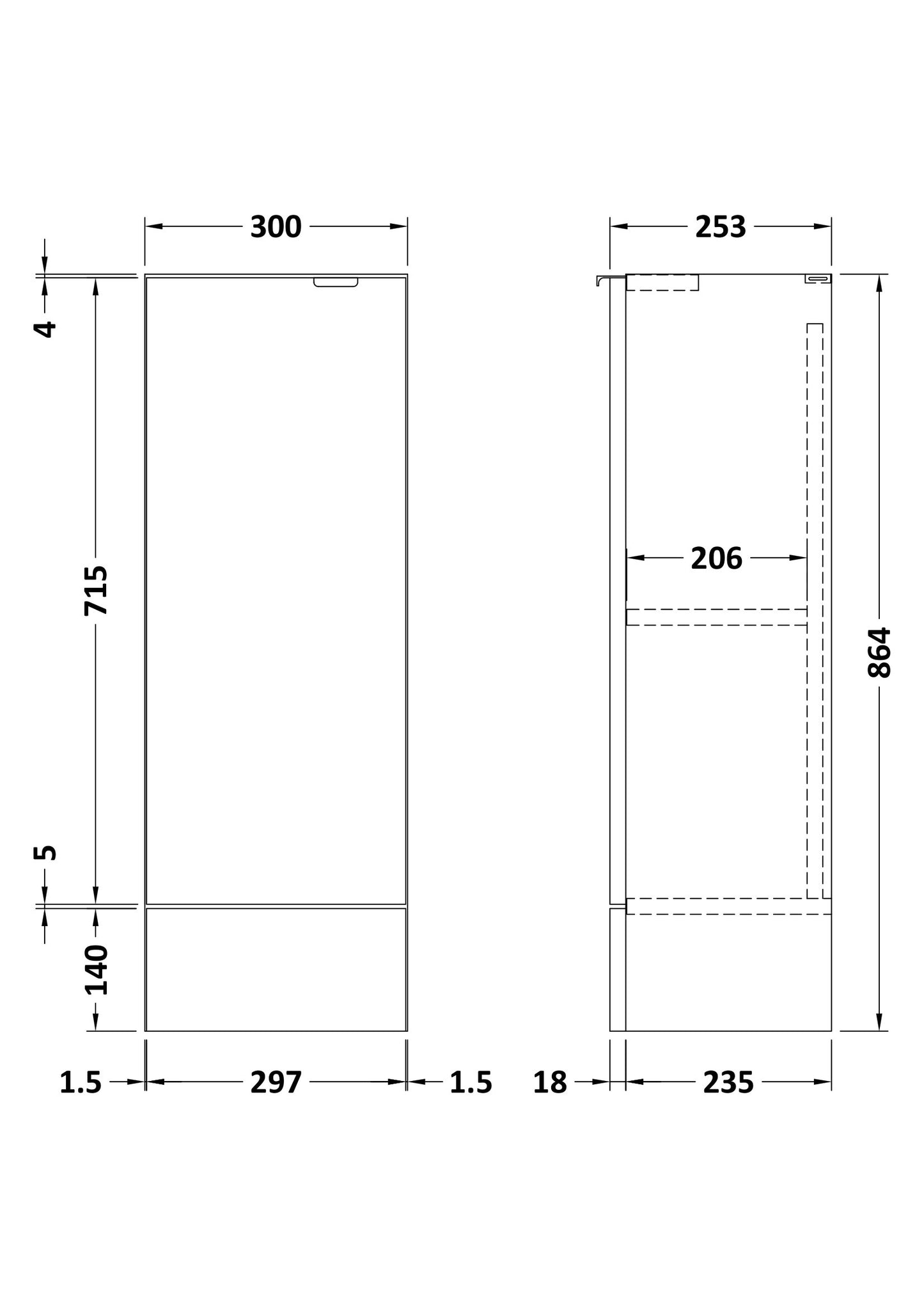 Hudson Reed 300mm Base Unit - Compact