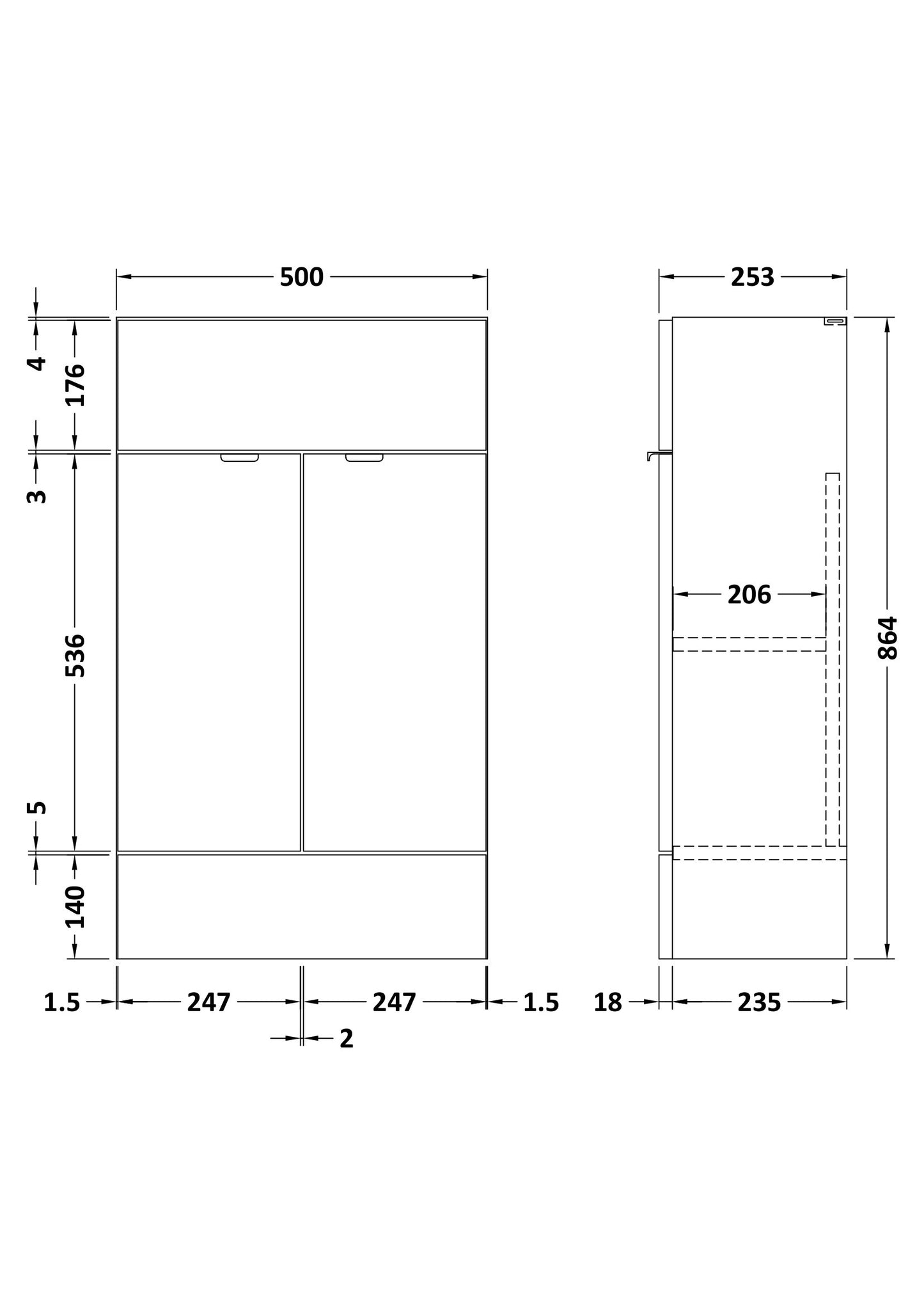 Hudson Reed 500mm Vanity Unit - Compact