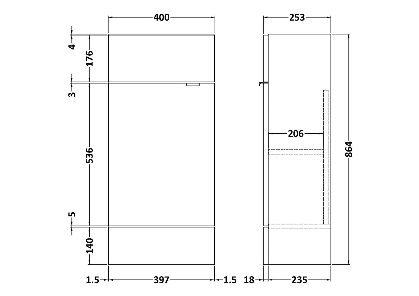 Hudson Reed 400mm Vanity Unit - Compact