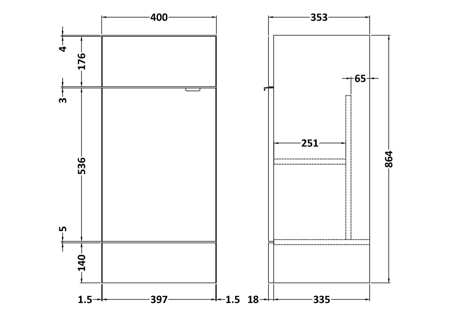 Hudson Reed 400mm Vanity Unit