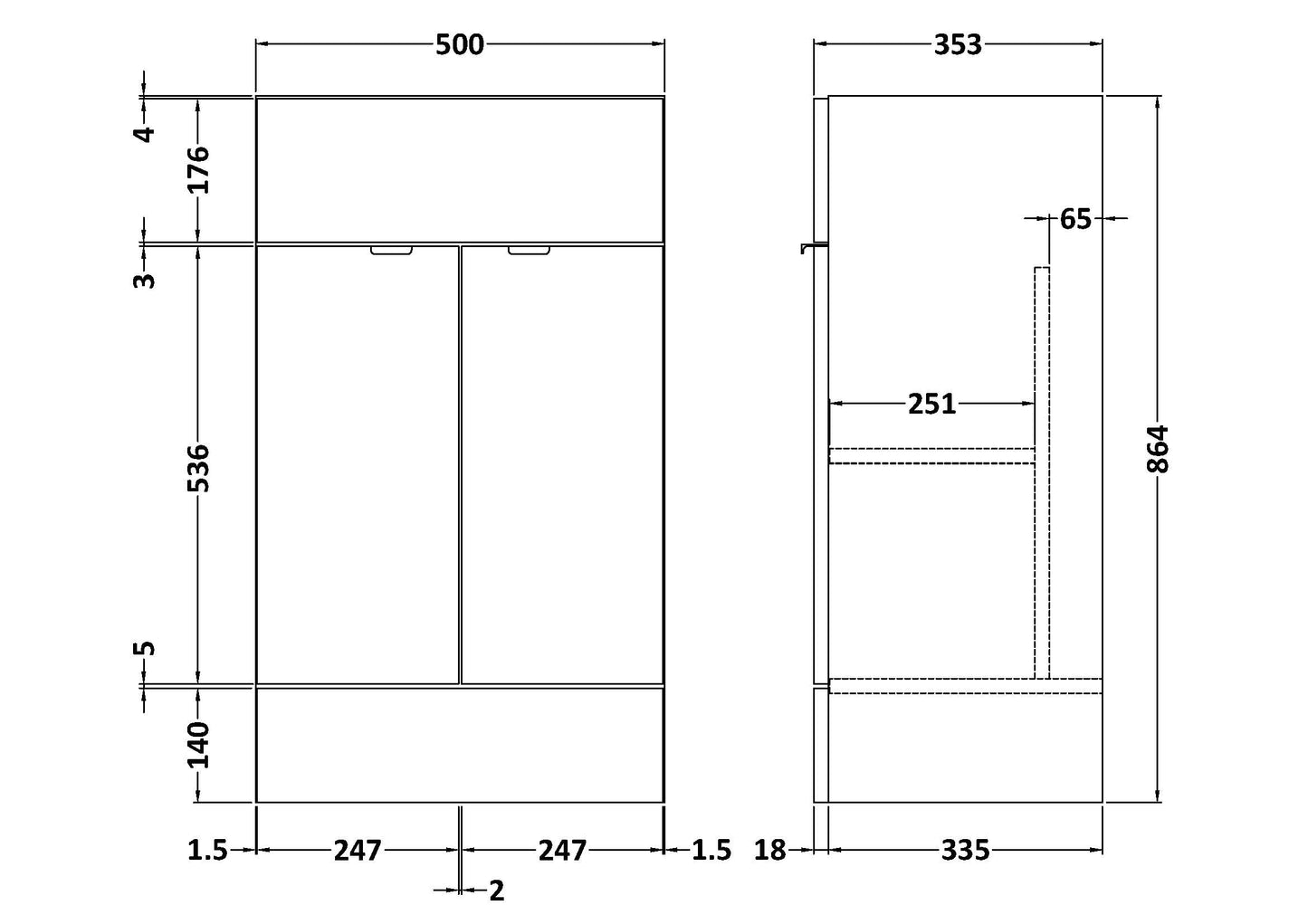 Hudson Reed 500mm Vanity Unit