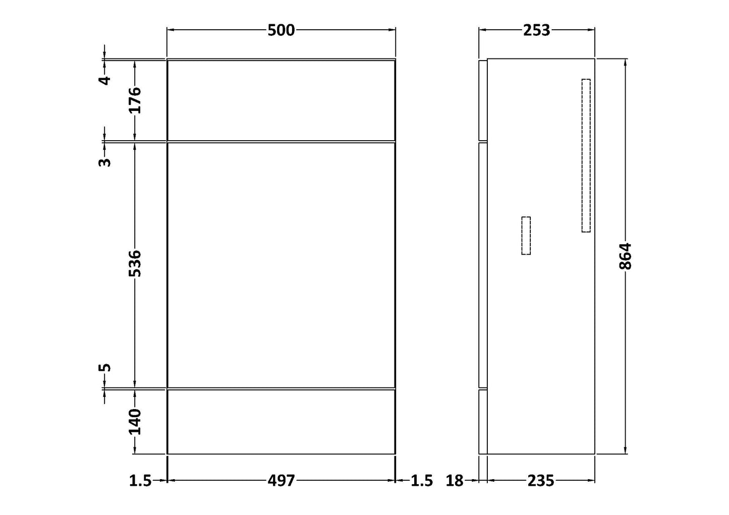 Hudson Reed 500mm WC Unit - Compact