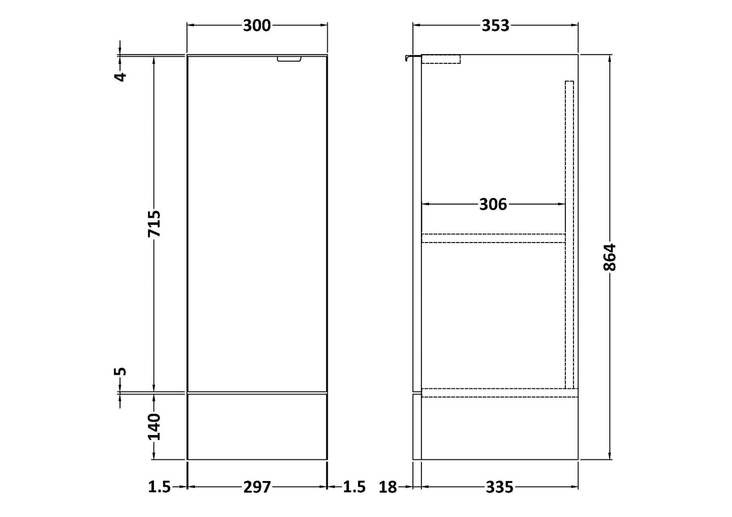 Hudson Reed 300mm Base Unit