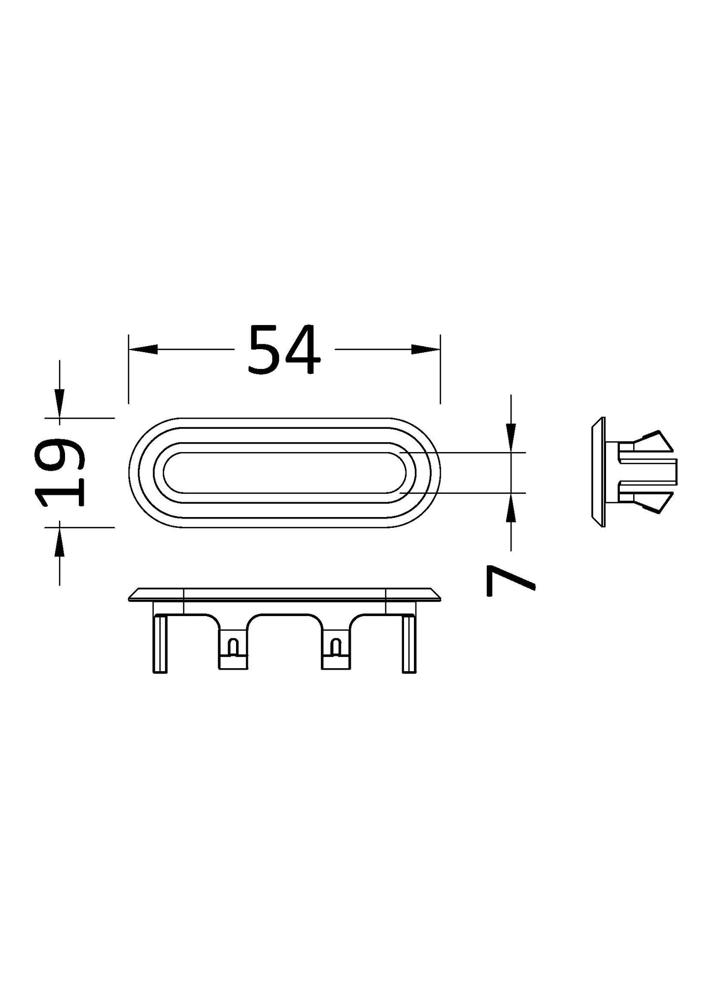 NUIE Oval Matt Black Overflow Cover