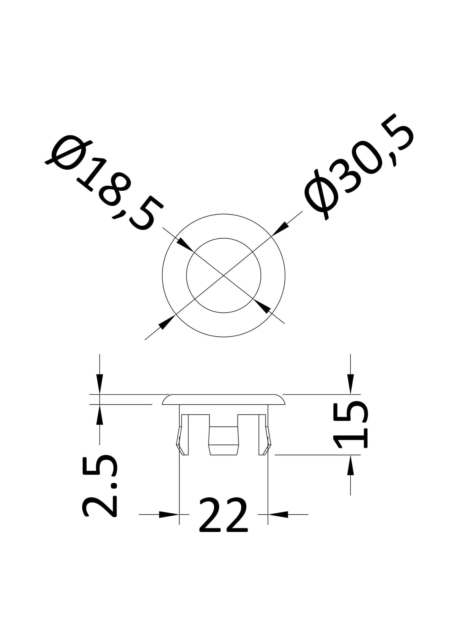 NUIE Round Overflow Cover