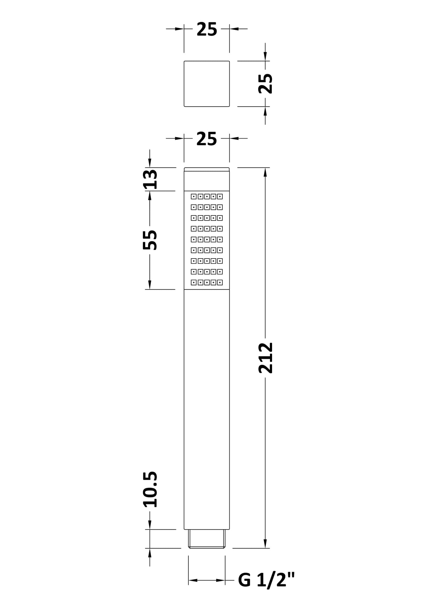 NUIE Square Brass Handset