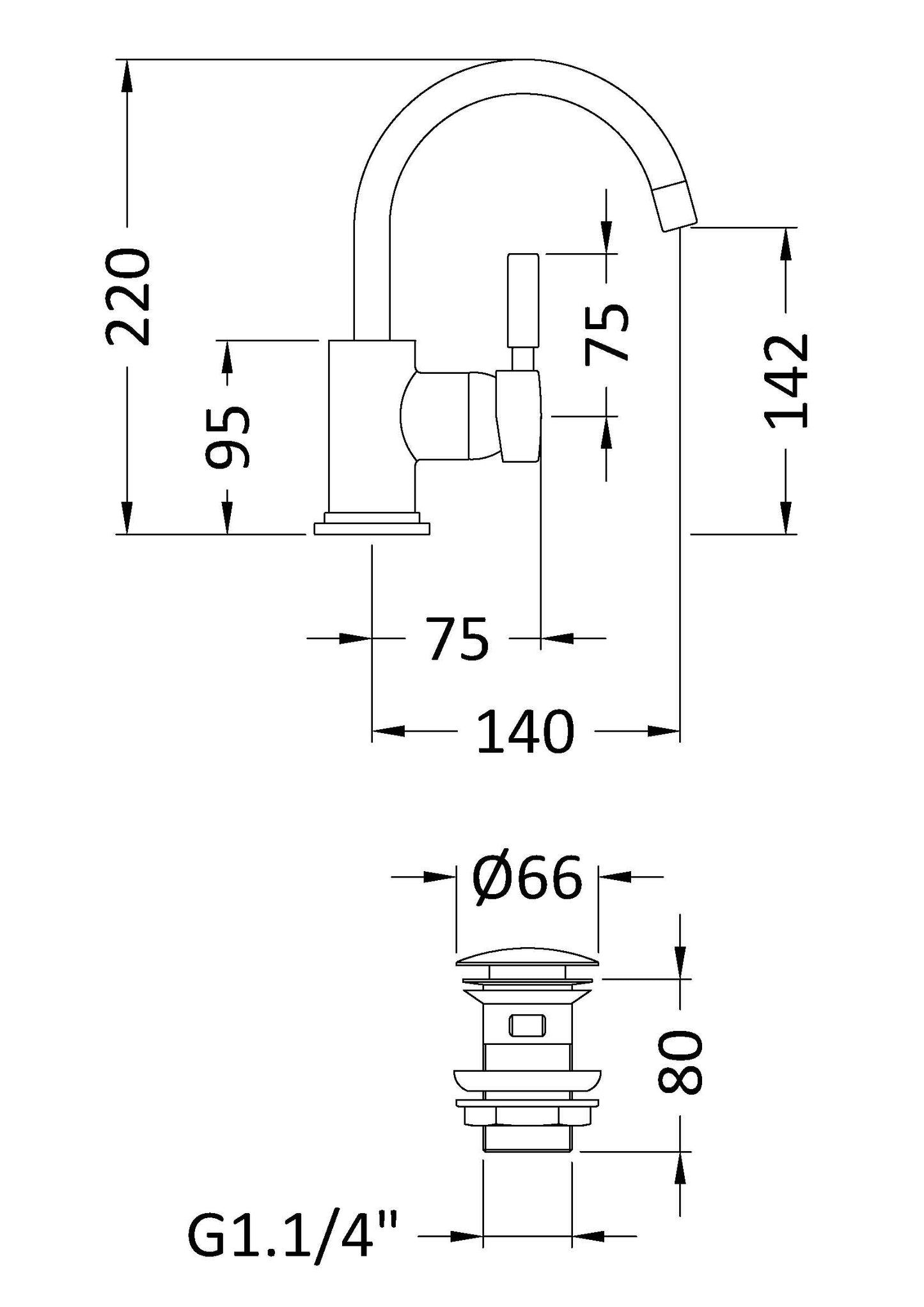 Hudson Reed Mini Mono Basin Mixer