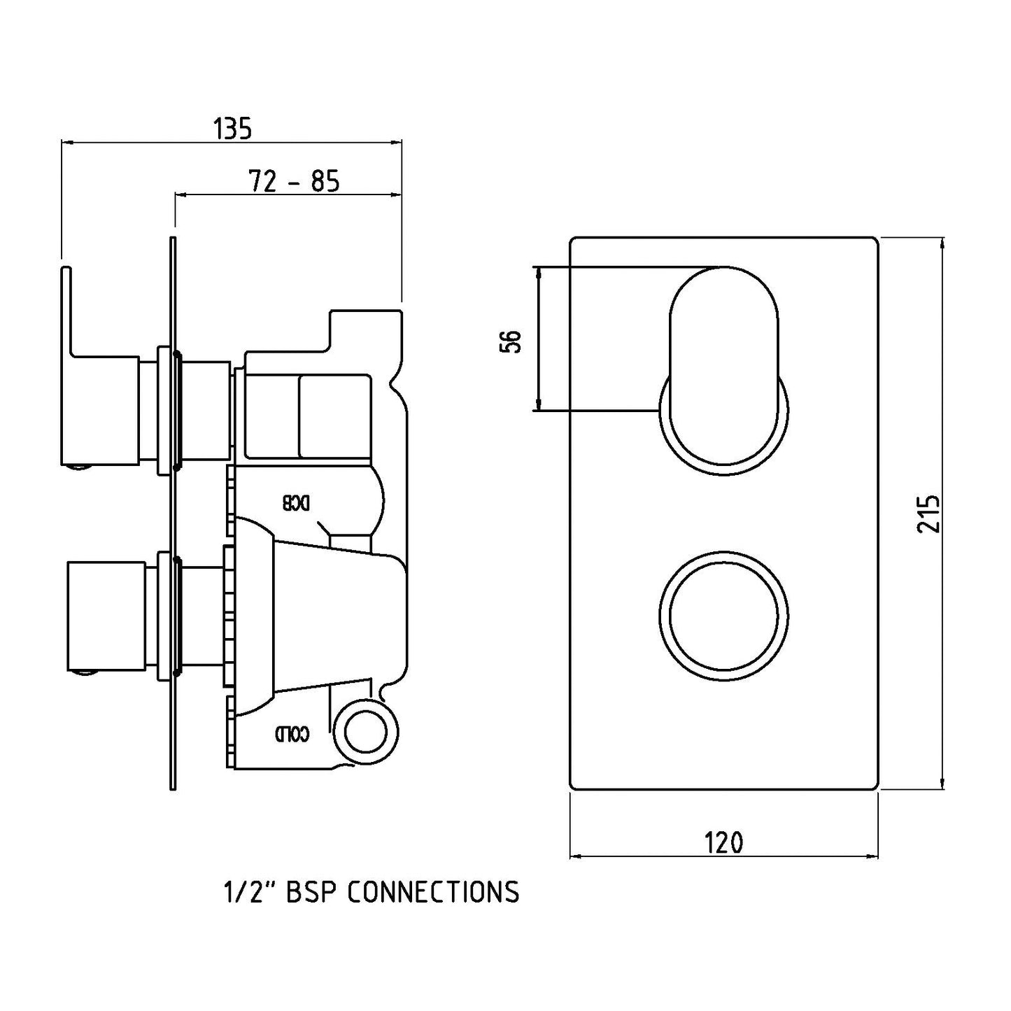 Hudson Reed Twin Thermostatic Shower Valve