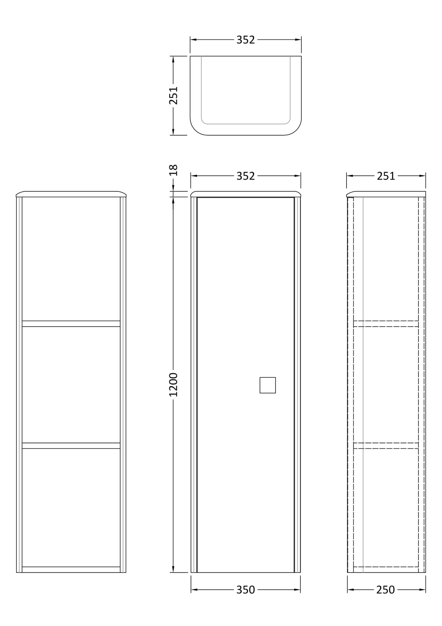 Hudson Reed Tall Wall Hung Unit