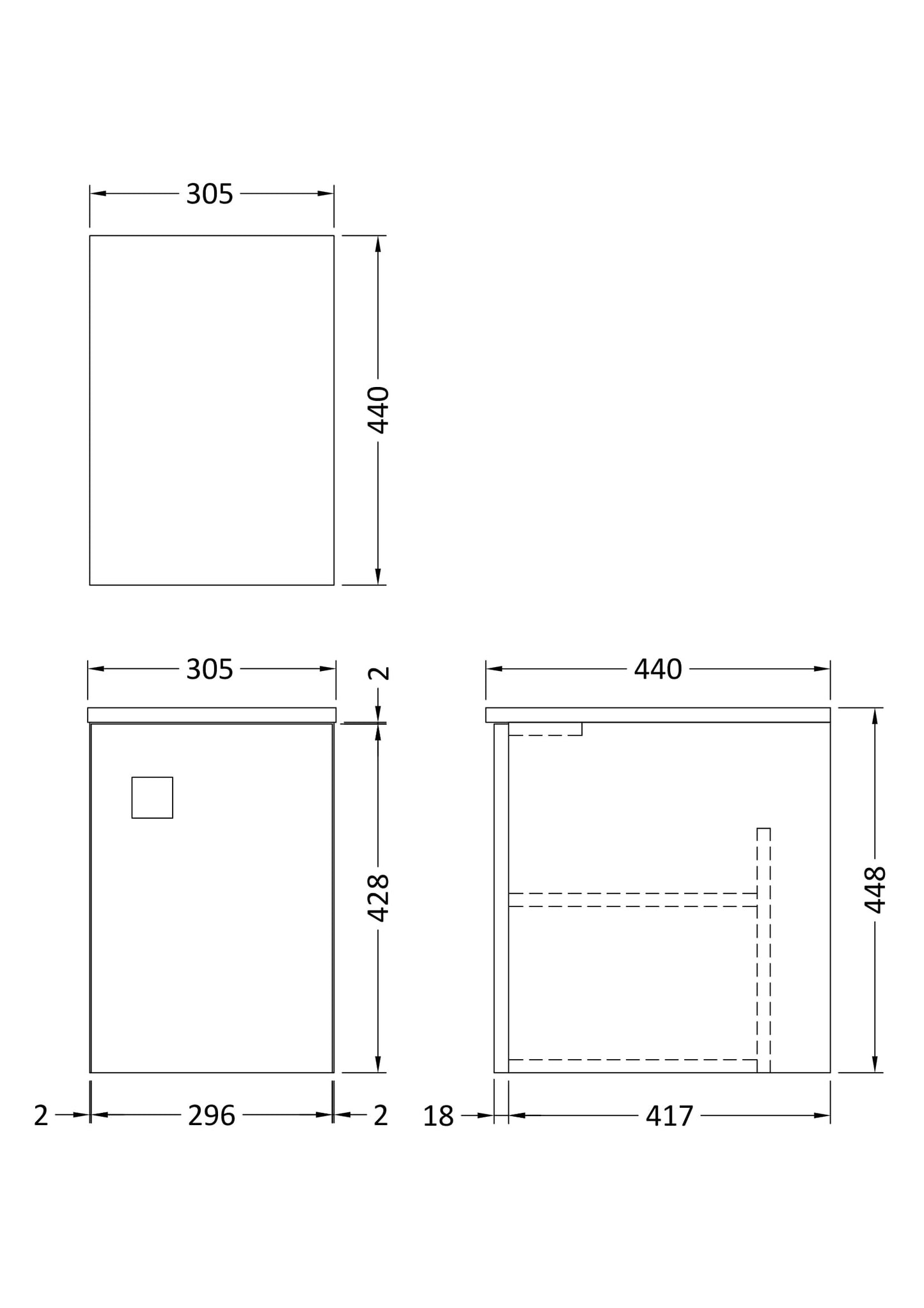 Hudson Reed Wall Hung Cupboard