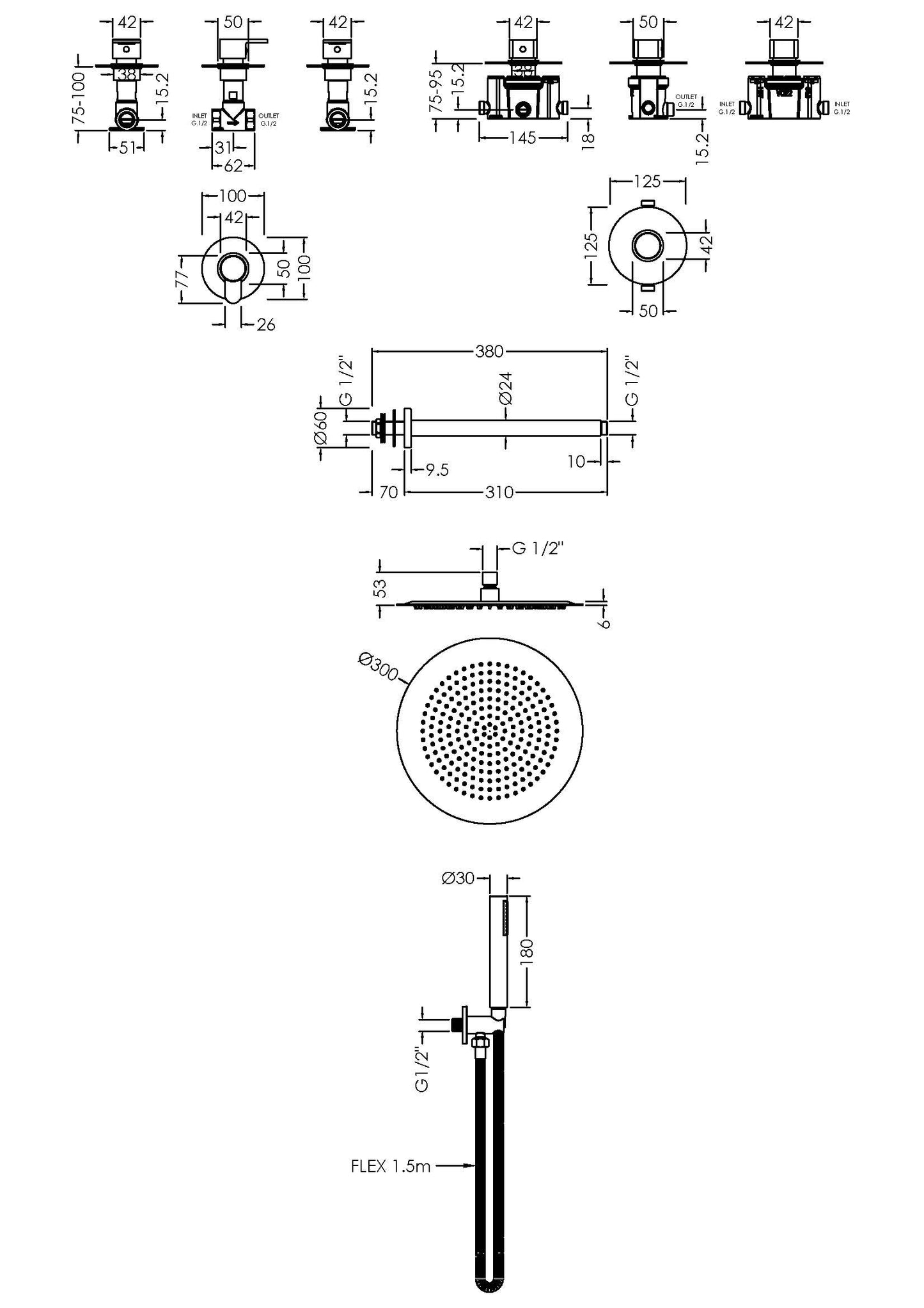 NUIE 2 Outlet Arvan Double Bundle With Stop Taps