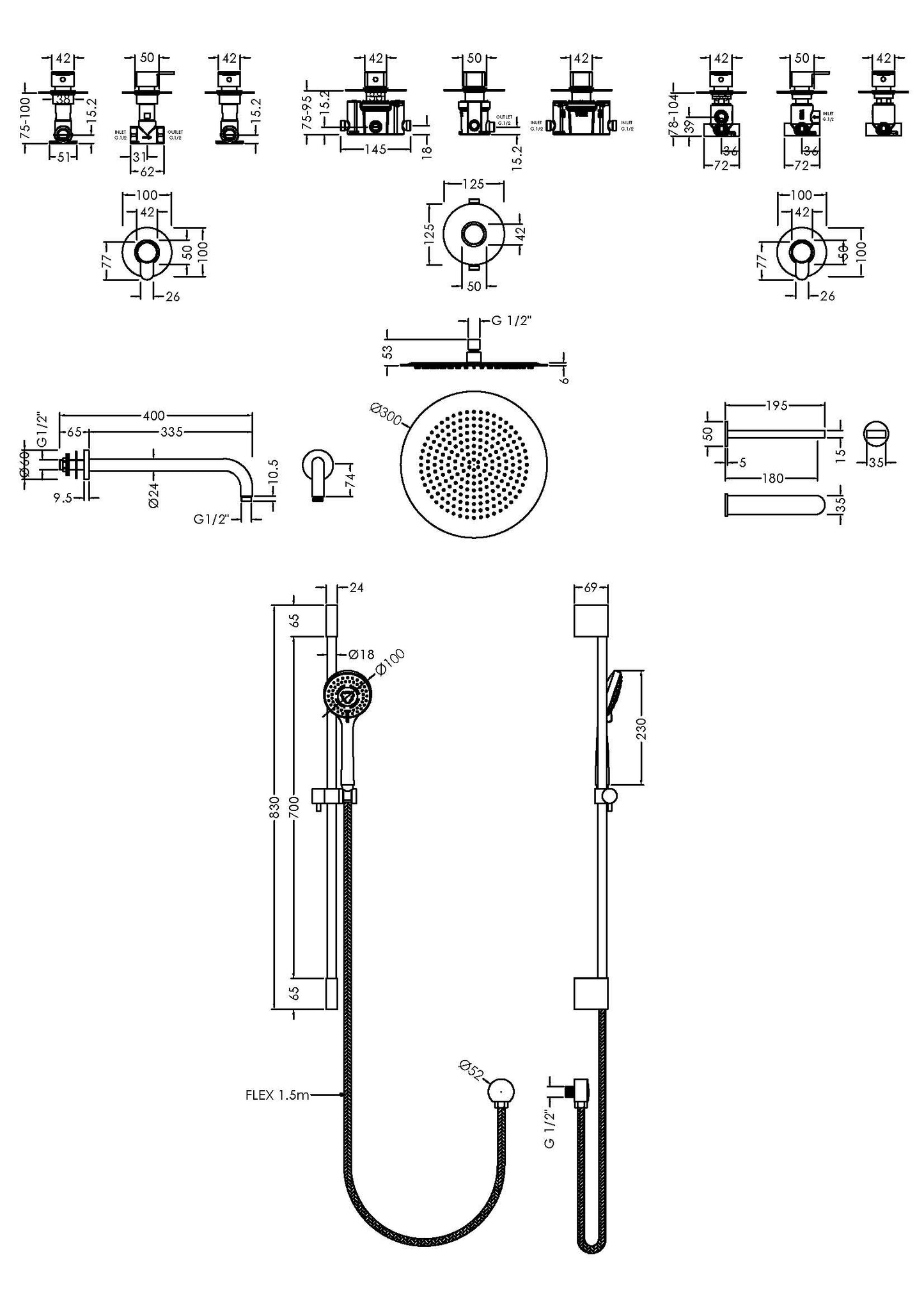 NUIE 3 Outlet Arvan Bundle With Stop Tap & Diverter