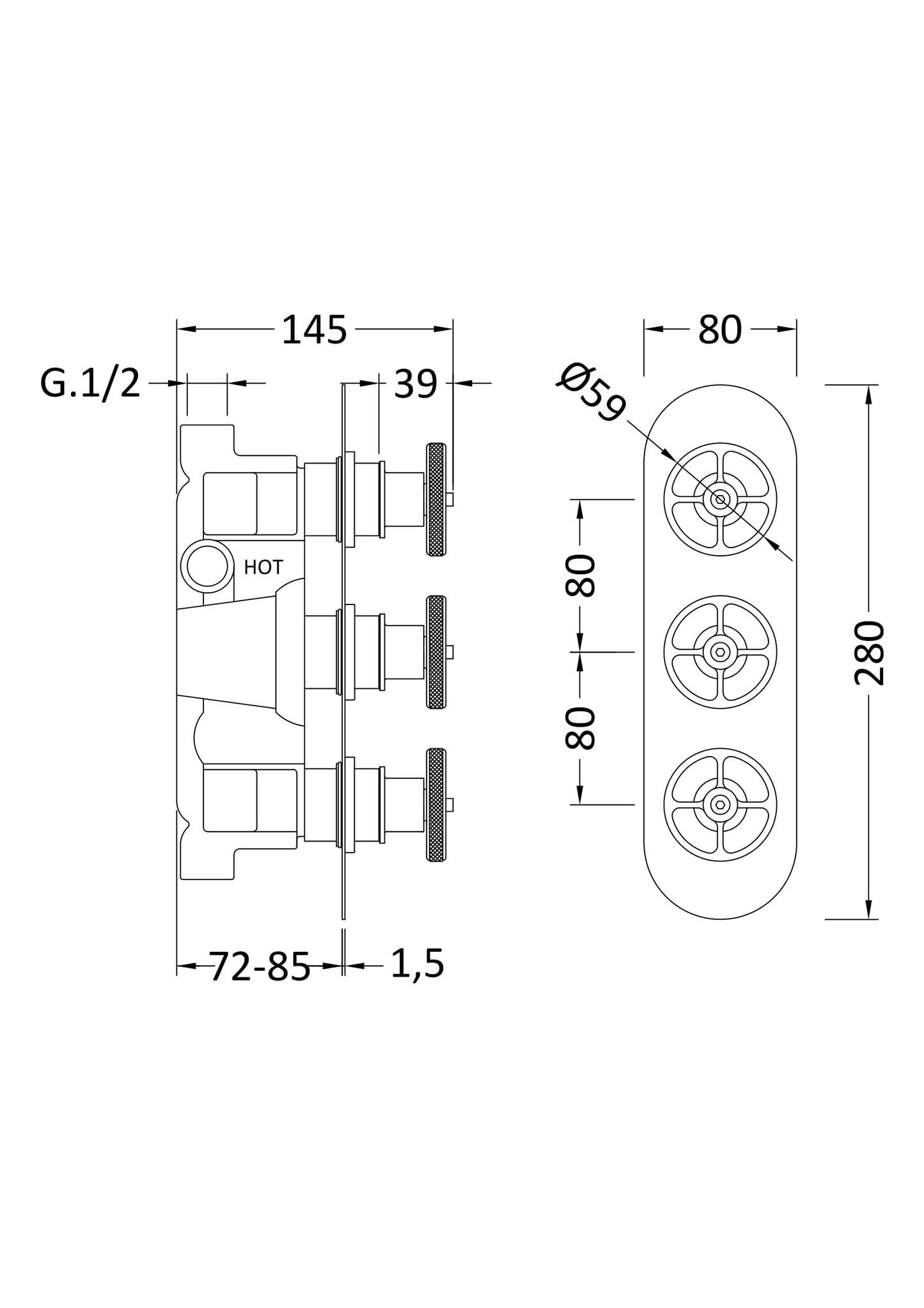 NUIE Triple Valve with Diverter