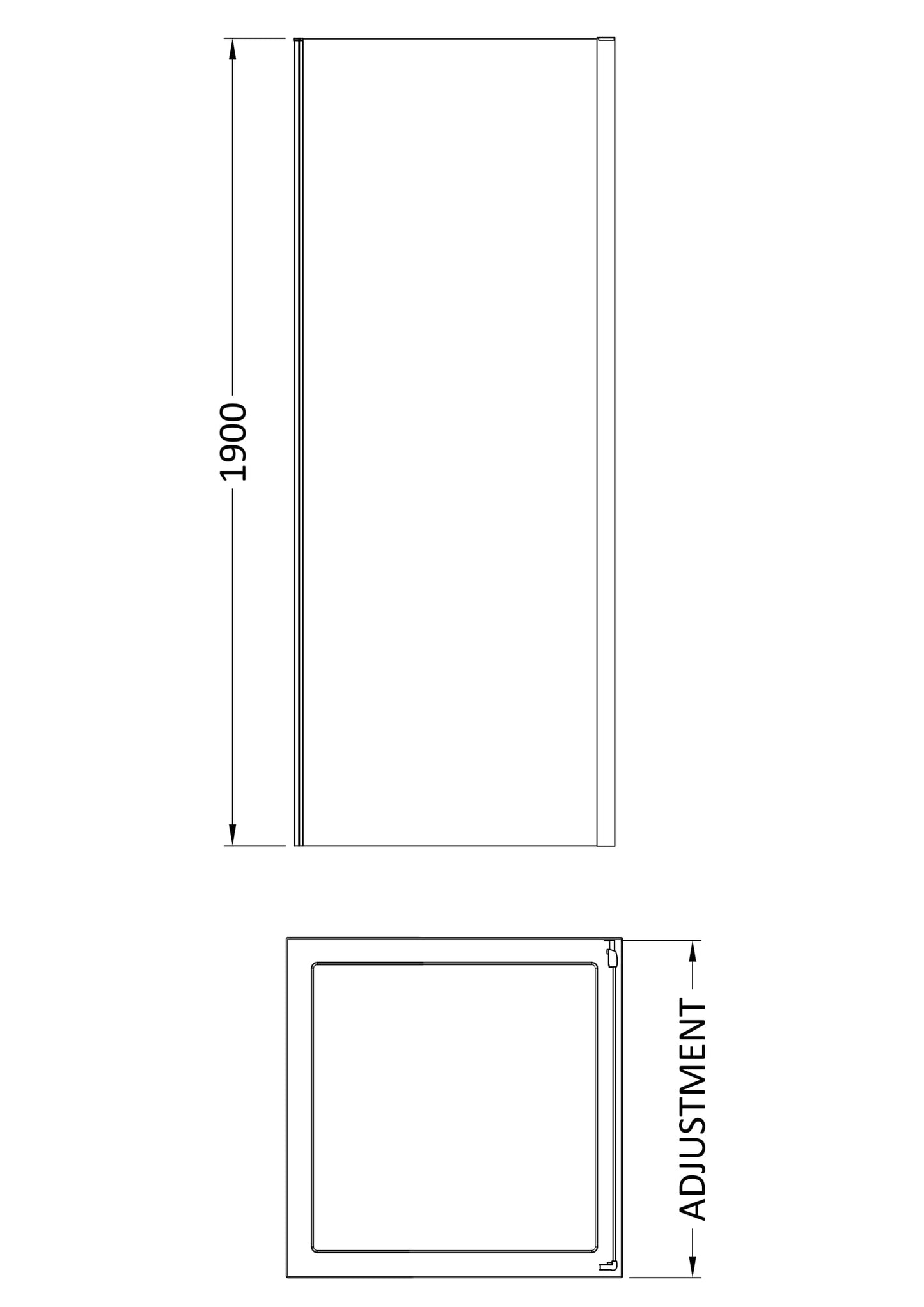NUIE 1900 x 1000mm Side Panel