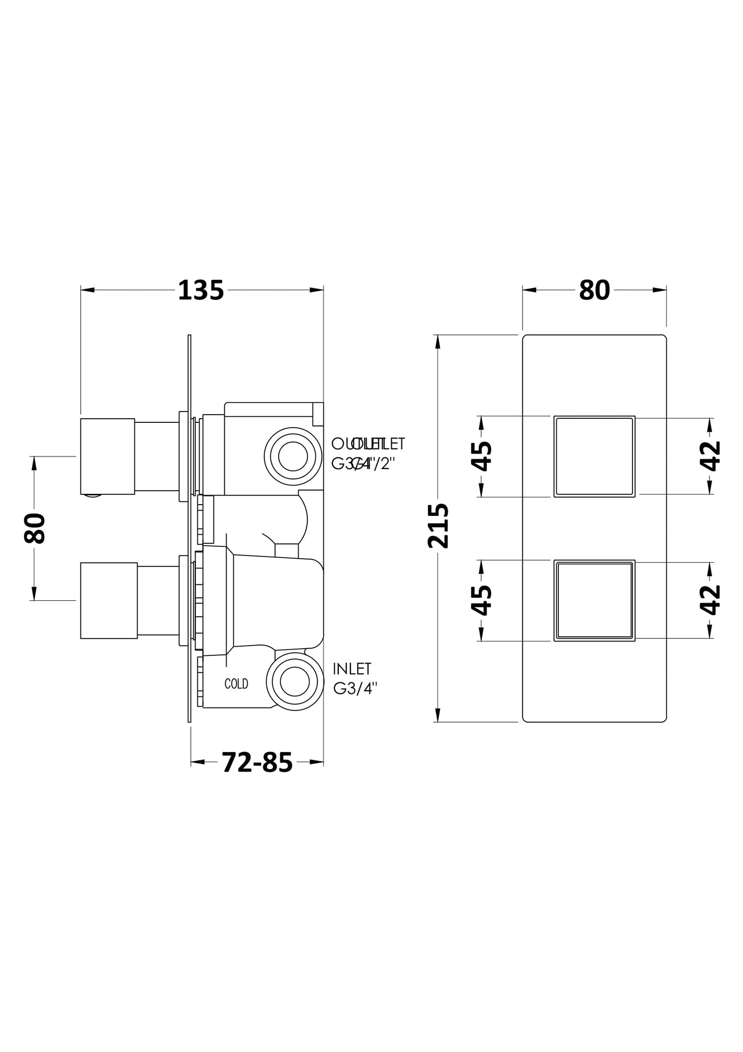 Hudson Reed Twin Valve with Diverter