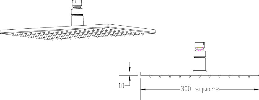 NUIE Square LED Fixed Head