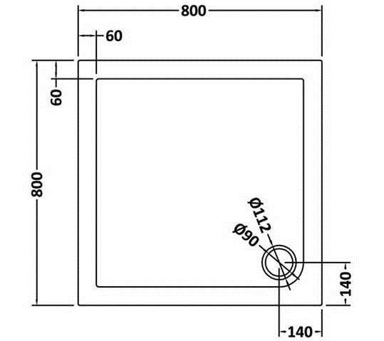 NUIE Square Shower Tray 800 x 800mm
