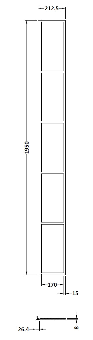 Hudson Reed 215mm Wetroom Return Screen