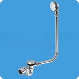 McAlpine Exposed Chrome Plated Solid Brass Bath Waste 1/2 Inch with 50mm Seal with Trap and Flexible Overflow