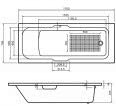 Arley Eco 1700mm No Tap Holes Twin Grip Bath 237BE17