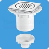 McAlpine TILED FLOOR Trapped Gully Vertical 110mm Diameter Outlet with Chrome Plated Stainless Steel Tile