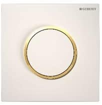 Geberit 116.015.KK.1 White / Gold Plated Sigma10 Urinal Flush Control