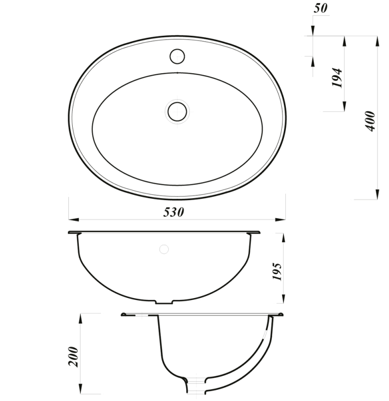Arley 1TH Vanity Basin 510mm