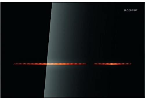 Geberit 116.090.SG.1 Sigma80 Toilet Flush Actuator Plate, Black Glass by Geberit
