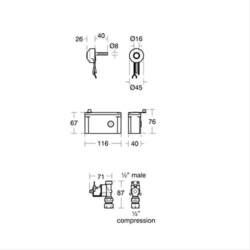 Armitage Shanks A4856AA Sensorflow 21 Surface Mounted Urinal Flush Sensor - Mains