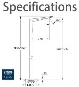 Grohe Allure Brilliant Floor Standing Bath Spout