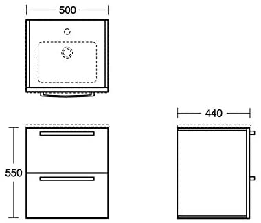 Ideal Standard - Tempo Furniture 50 cm with Drawers White (E1103WG)