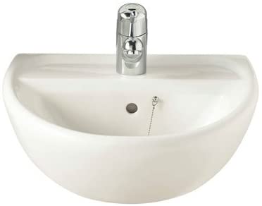 Twyford SA4211WH White Sola 500mm Wash Basin with 1 Tap Hole, Wall