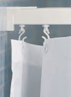 Croydex GP85001 White Profile 800 760 mm Shower Rail, Bathroom