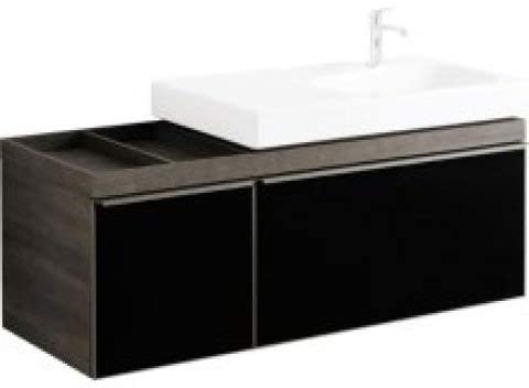 Geberit Citterio Vanity unit 500.568.JJ.1, shelf space left, 133x55x50cm, wood texture grey brown - 500.568.JJ.1