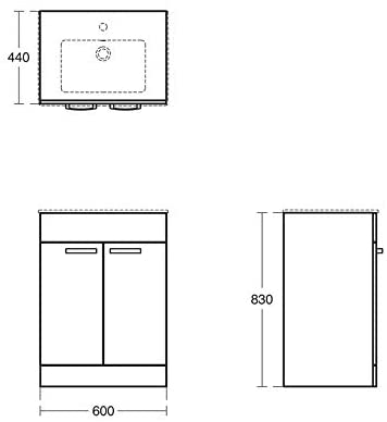 Ideal Standard E3344 Tempo 600mm Floor Standing Vanity Unit