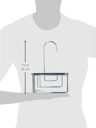Croydex Chrome Shower Riser Rail Hook Over Caddy Basket, 5 Year Rust Free Guarantee
