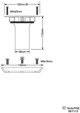 McAlpine Polished Stainless Steel Tiled Floor to Sheet Floor Gully Conversion Kit TSGCONTVSS